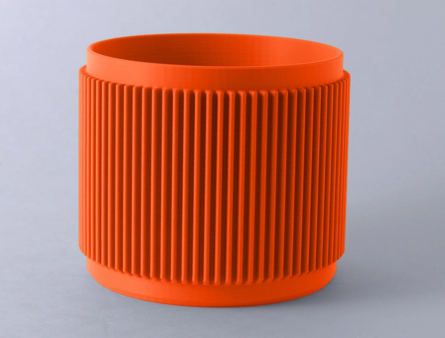 Fluted Flowerpot - Vermillion Red